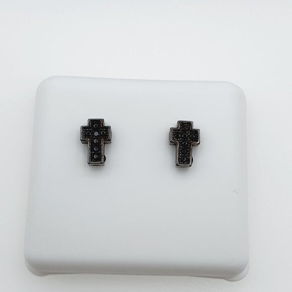 - "925 Sterling Silver Plated CZ Earrings, INUS1BR180 - Picture 2 of 9